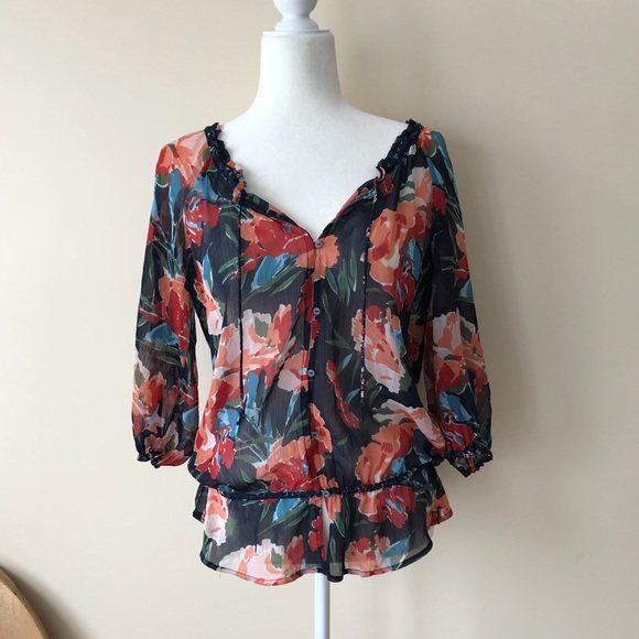 Abercrombie & Fitch floral blouse - Picture 1 of 6